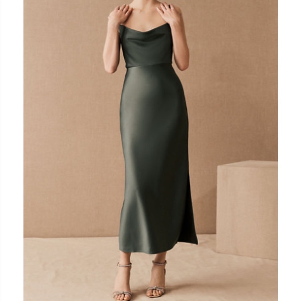 BHLDN Satin MIDI Bridesmaid Dress